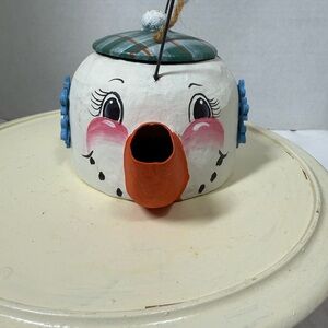 Whimsical Snowman Paper Mache Tea Pot